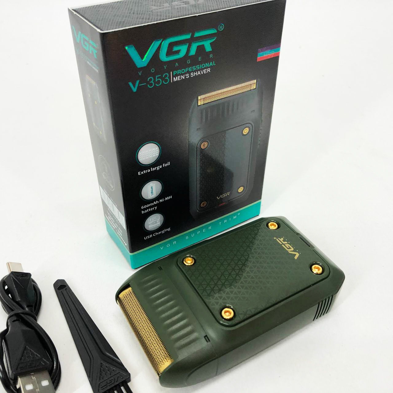 Электробритва портативная VGR V-353 профессиональная бритва шейвер для бритья триммер. Цвет: зеленый