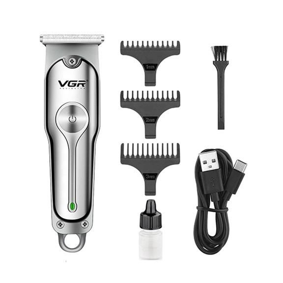 Машинка для стрижки волос аккумуляторная VGR V-071 триммер для бороды и усов, окантовочная машинка