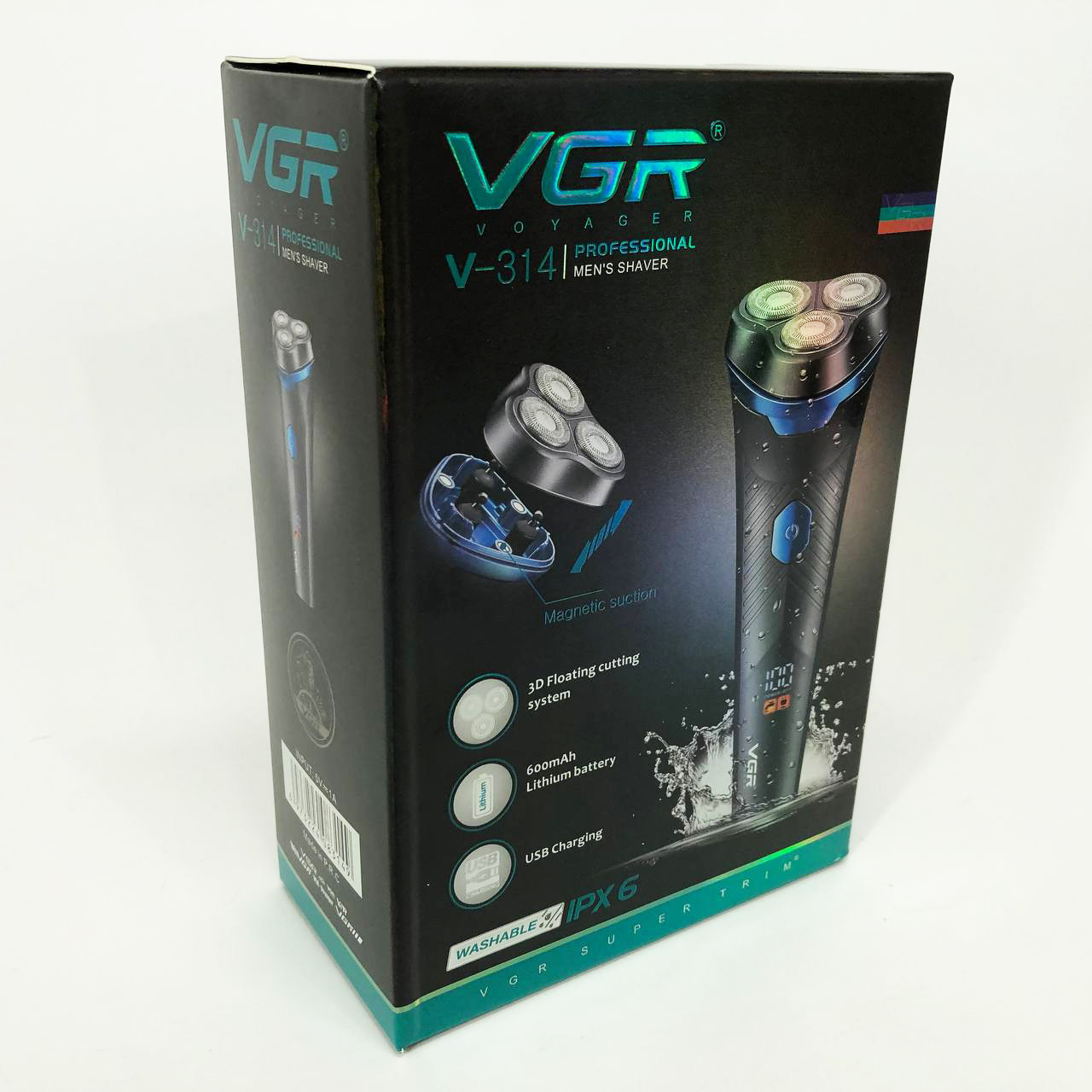 Электробритва VGR V-314 для мужчин, роторная для влажного и сухого бритья, машинка мужская для бритья