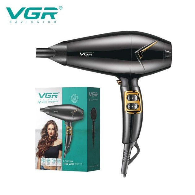 Мощный электрический профессиональный фен для волос VGR V-423 1800-2200W, Женский фен для волос