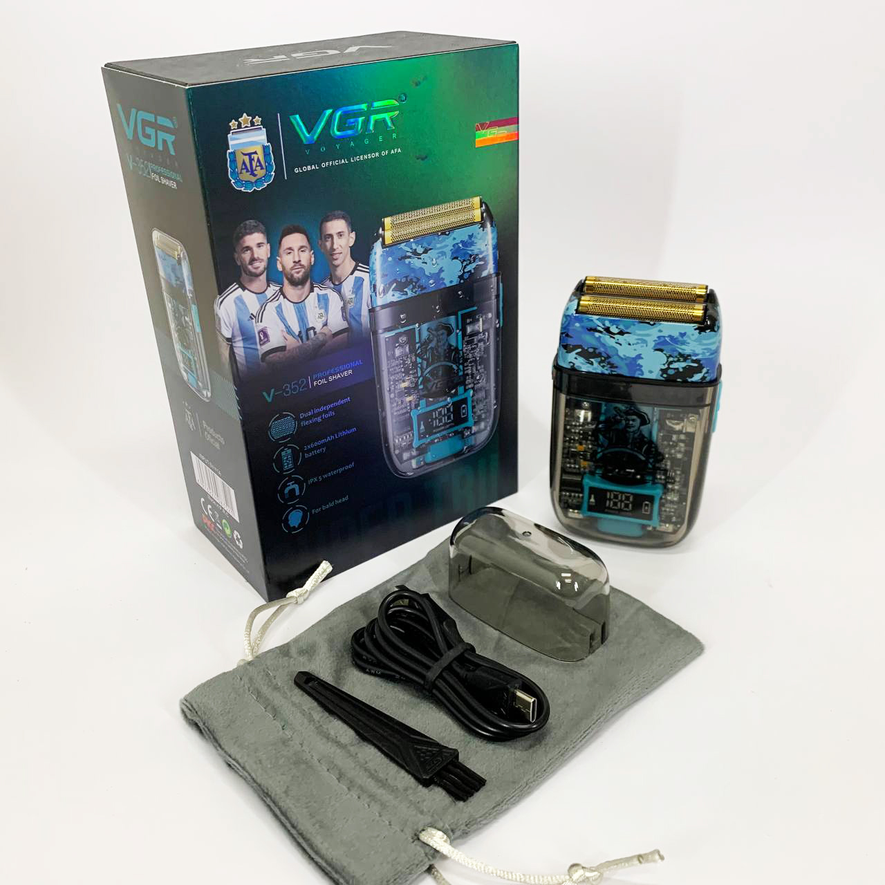 Аккумуляторная мужская электробритва VGR V-352 для бритья бороды и усов шейвер для идеальной гладкости
