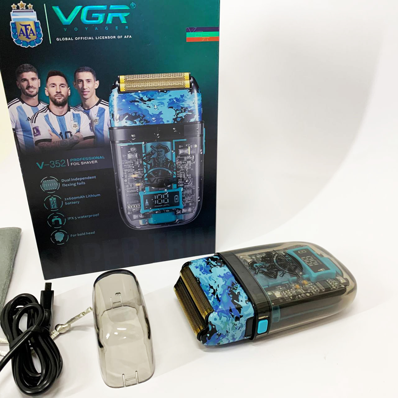 Аккумуляторная мужская электробритва VGR V-352 для бритья бороды и усов шейвер для идеальной гладкости