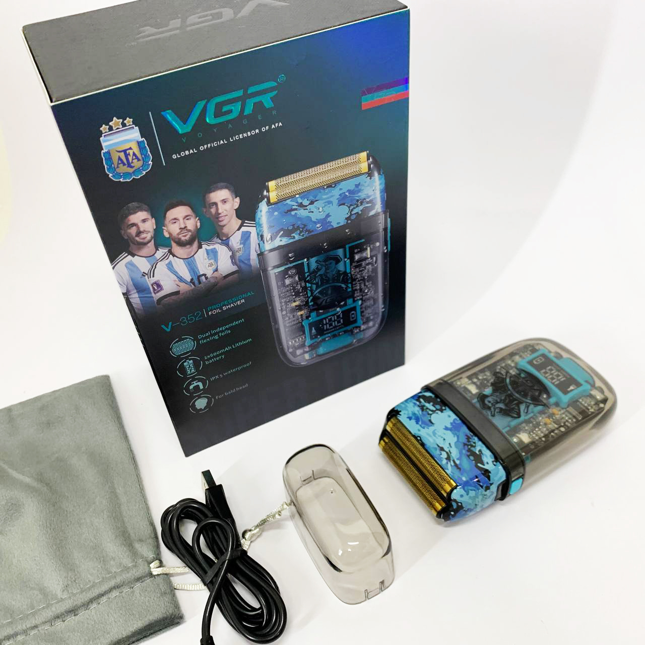 Аккумуляторная мужская электробритва VGR V-352 для бритья бороды и усов шейвер для идеальной гладкости