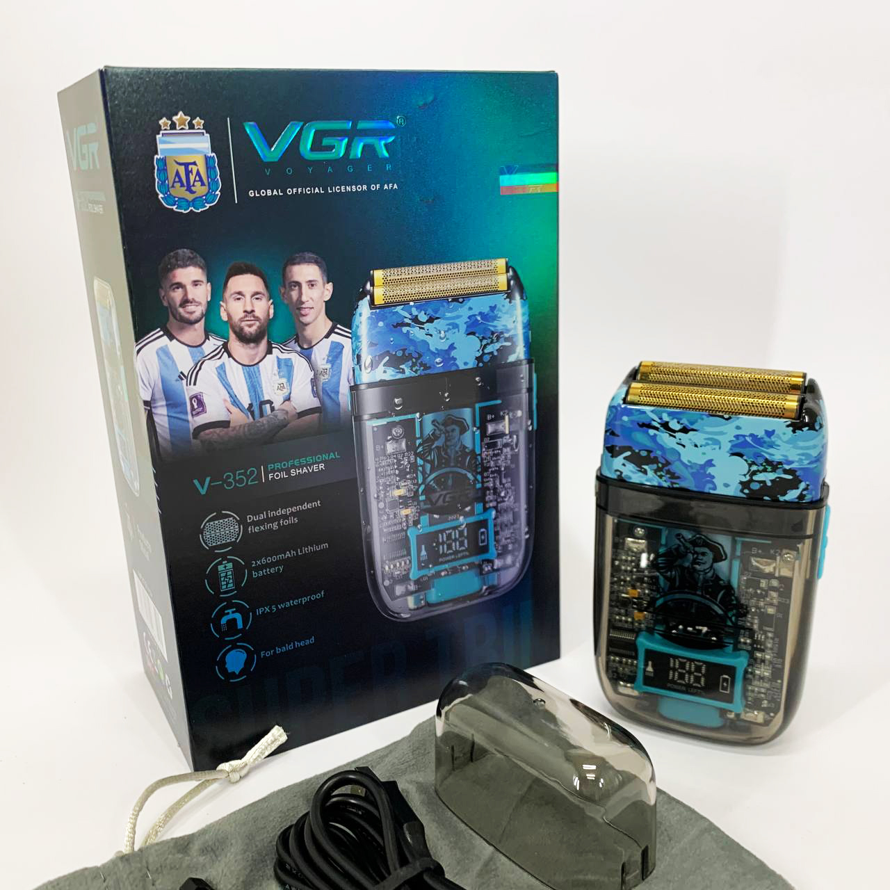 Аккумуляторная мужская электробритва VGR V-352 для бритья бороды и усов шейвер для идеальной гладкости