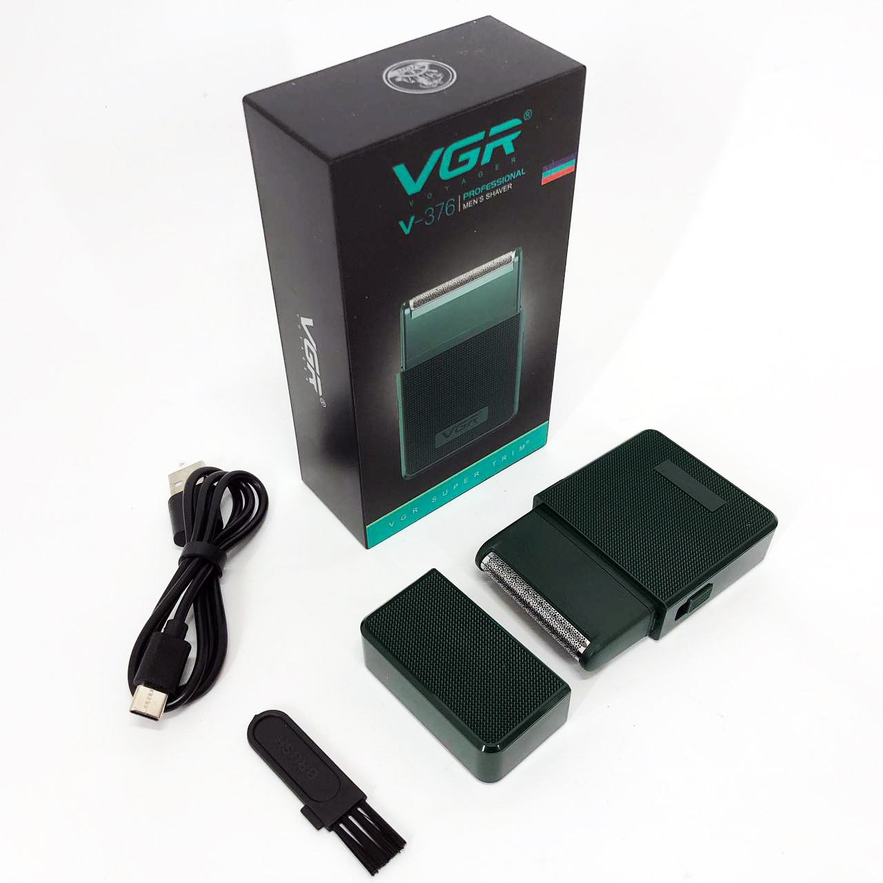 Электробритва VGR V-376 GREEN шейвер, Профессиональный шейвер-электробритва, Портативная бритва