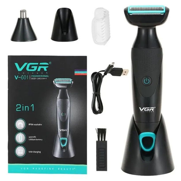 Акумуляторна электробритва для стрижки VGR V-601 от USB бритва электрическая с насадками профессиональная