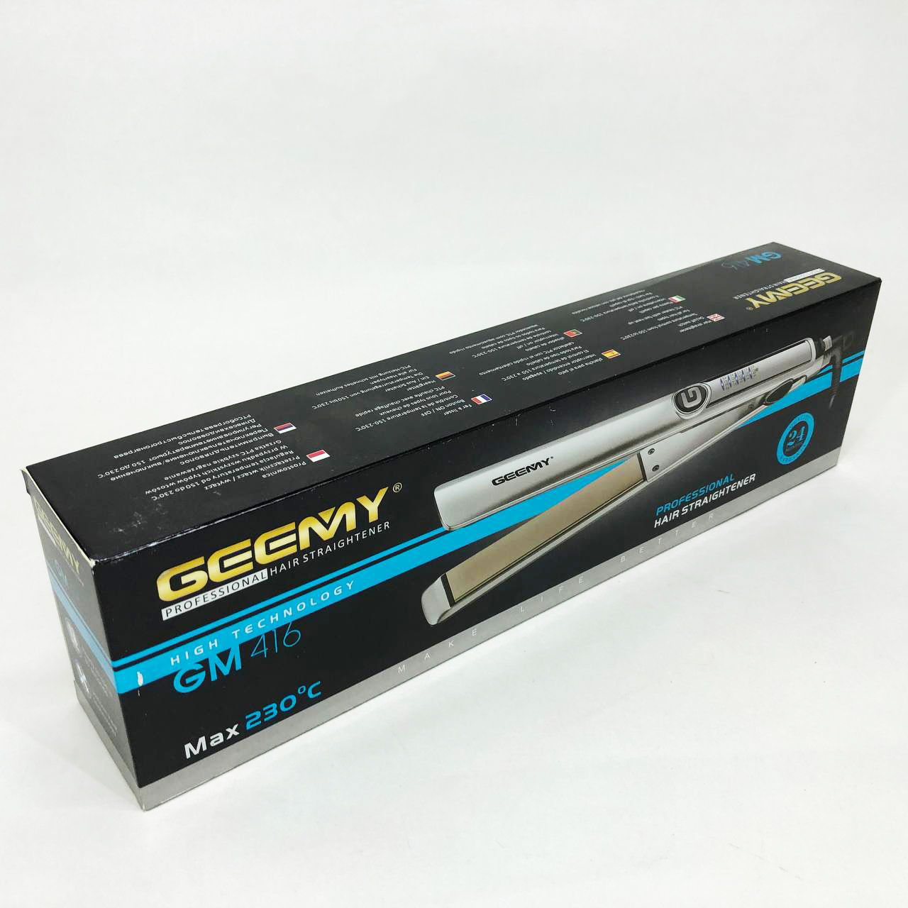 Выпрямитель-утюжок для волос Gemei GM-416. Цвет: черный