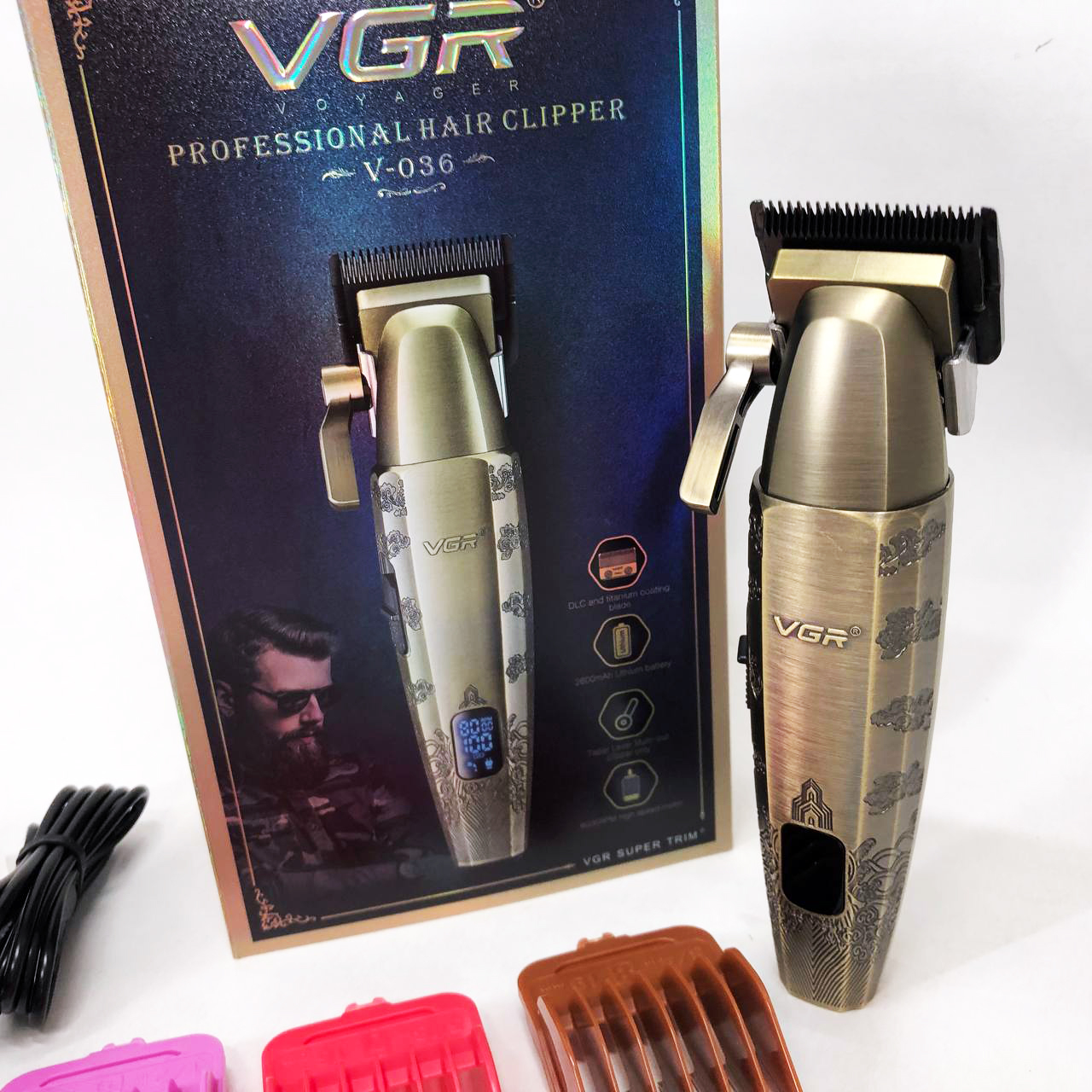 Аккумуляторная машинка для стрижки VGR V-036