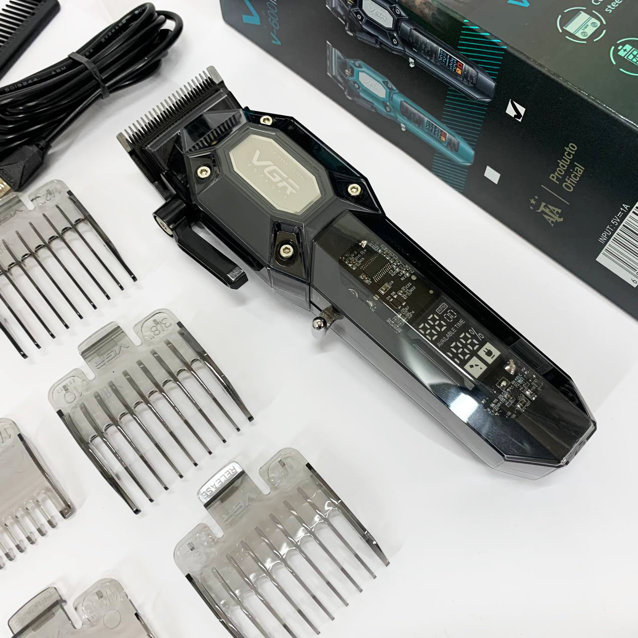 Аккумуляторная машинка для стрижки VGR V-600. Цвет: черный