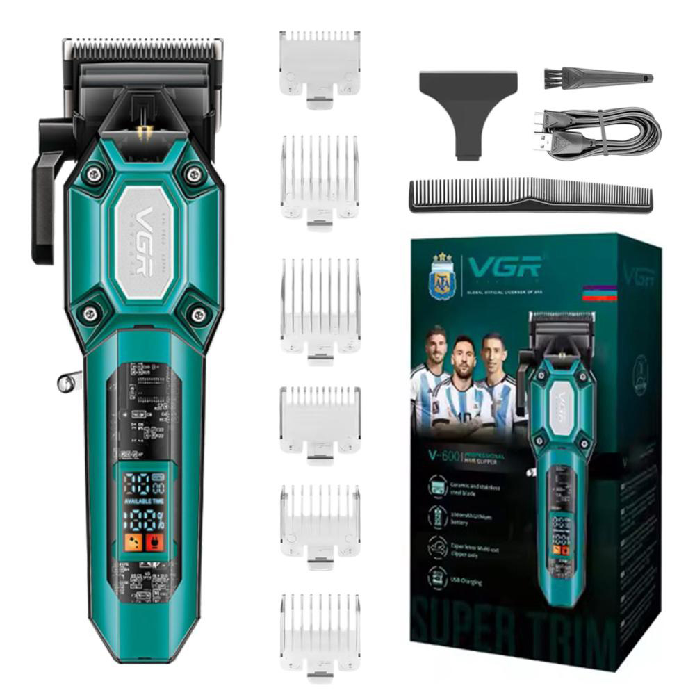 Аккумуляторная машинка для стрижки VGR V-600. Цвет: зеленый