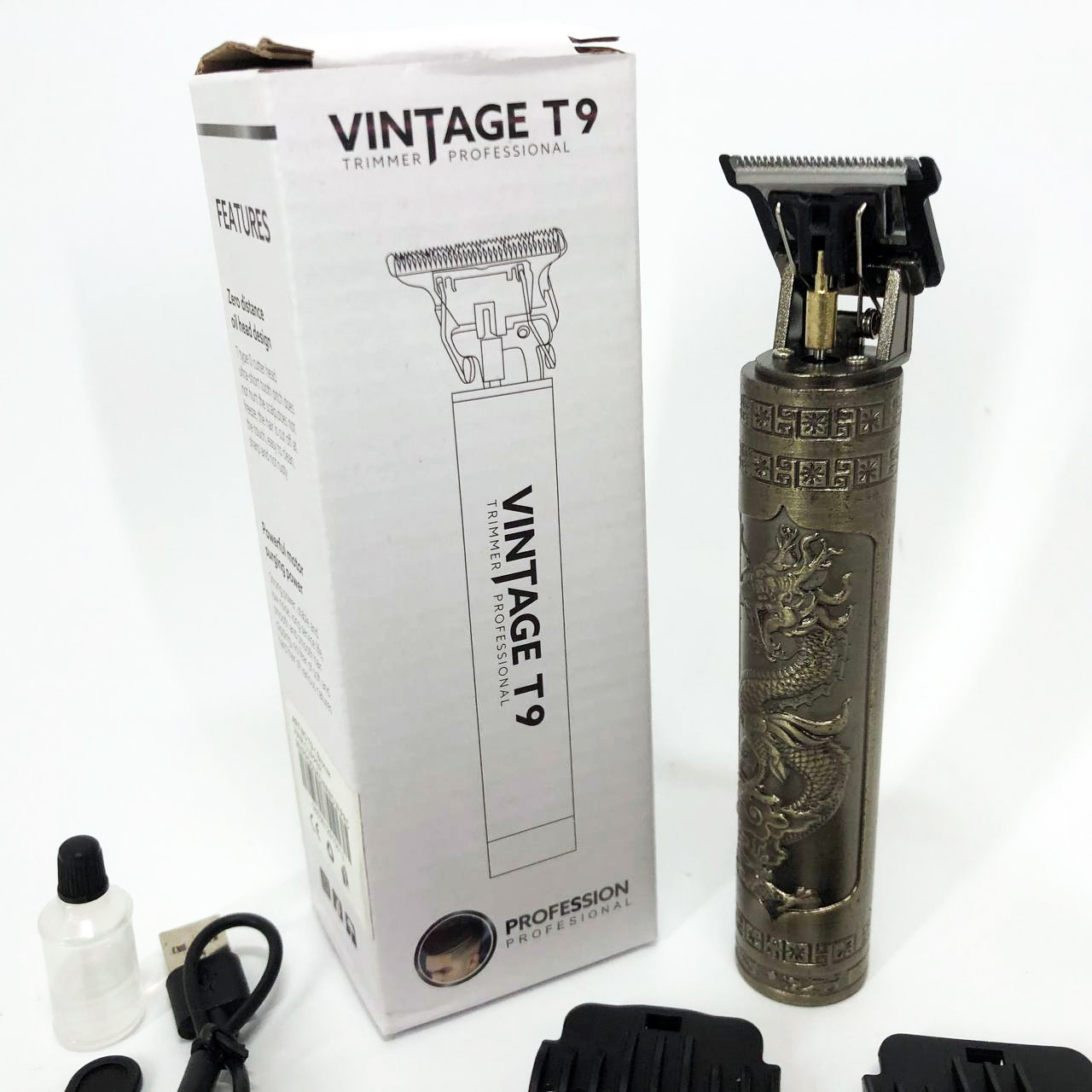 Машинка для стрижки волос Vintage T9-1 BRONZE 4 насадки