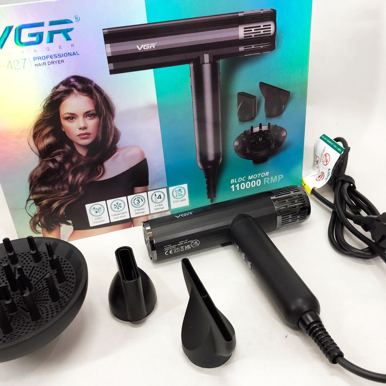 Профессиональный фен для волос VGR V-427 1900 Вт