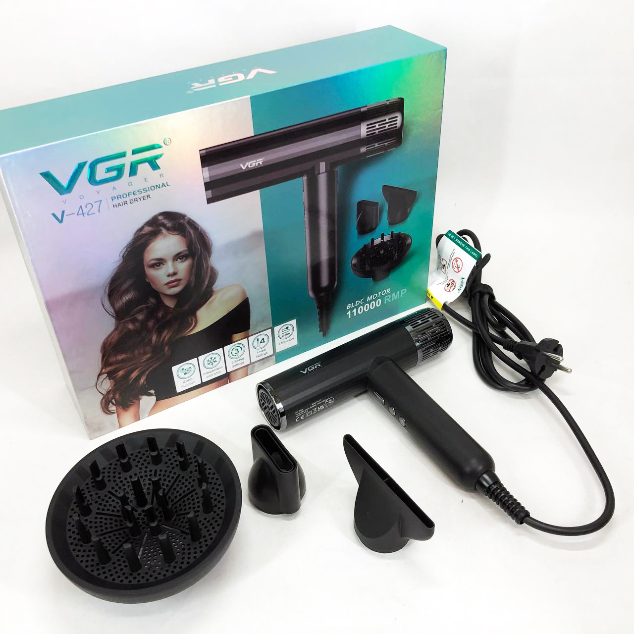 Профессиональный фен для волос VGR V-427 1900 Вт