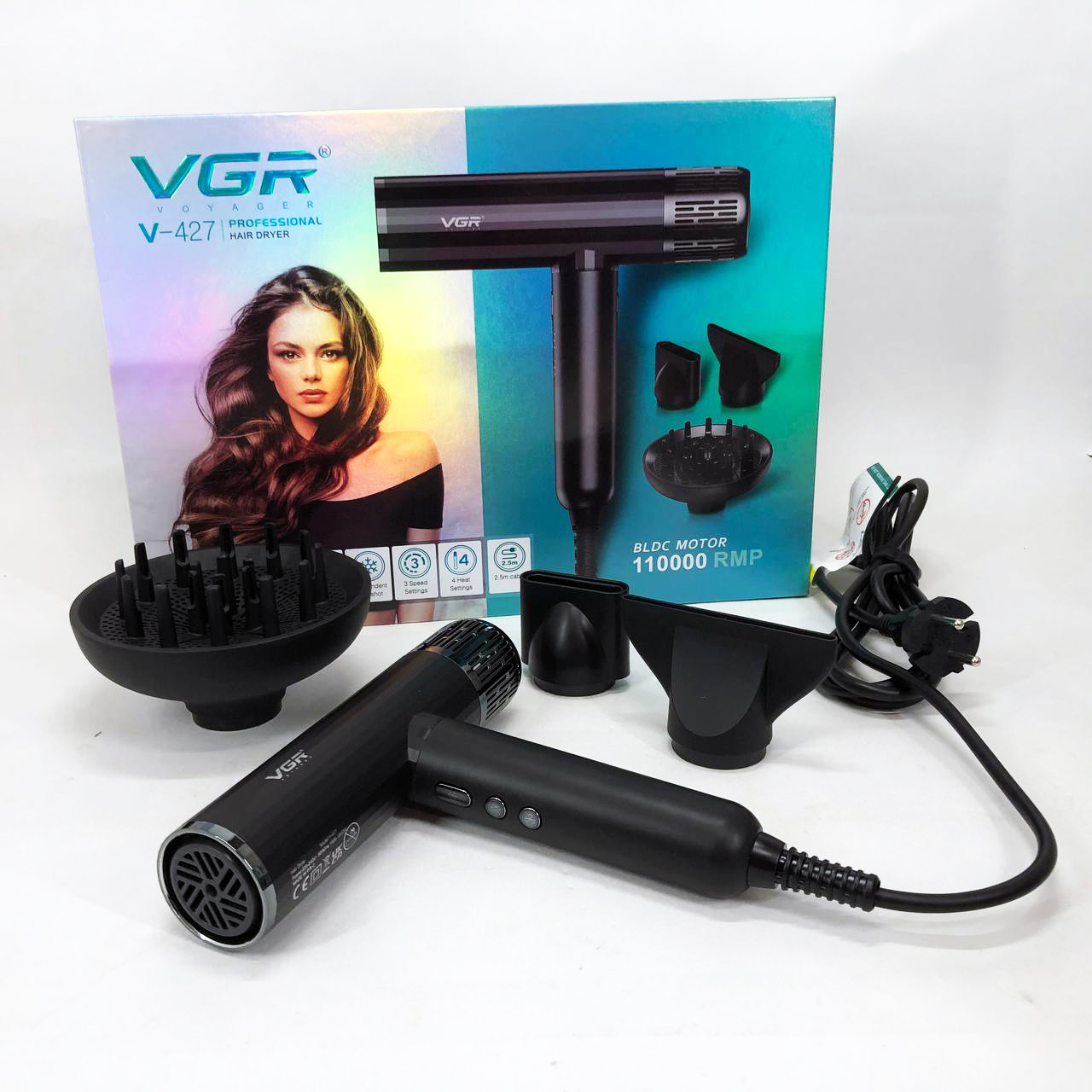 Профессиональный фен для волос VGR V-427 1900 Вт