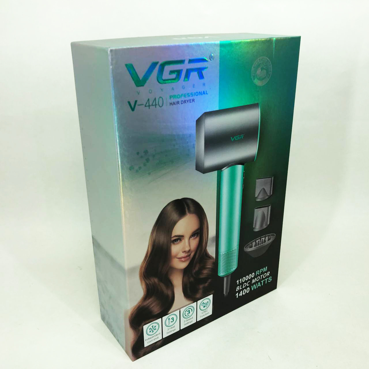 Фен професійний VGR V-440. Цвет: зеленый