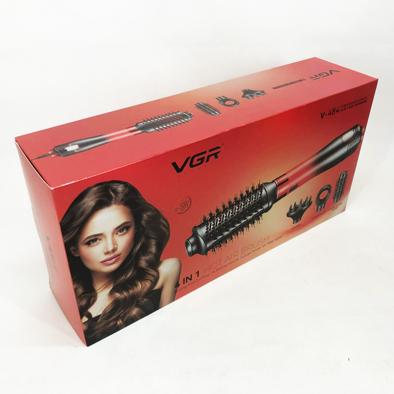 Фен-щетка стайлер VGR V-484 4 в 1. Цвет: красный