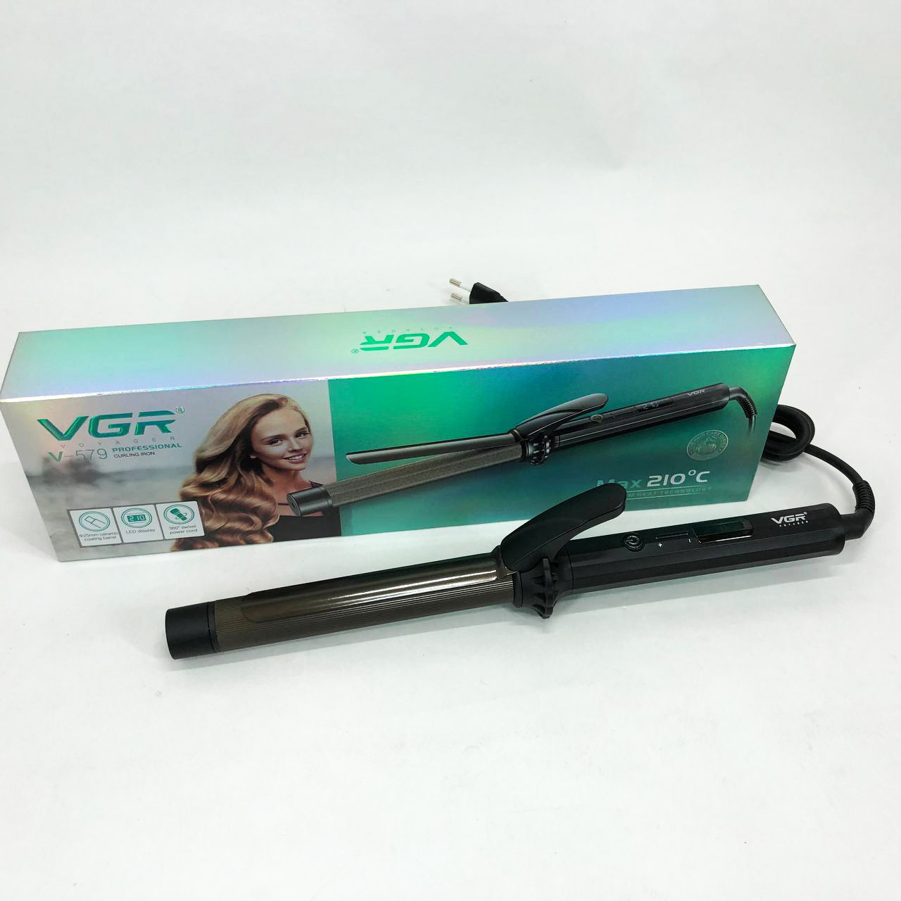 Плойка VGR V-579, температура от 130 до 210 °C, керамика