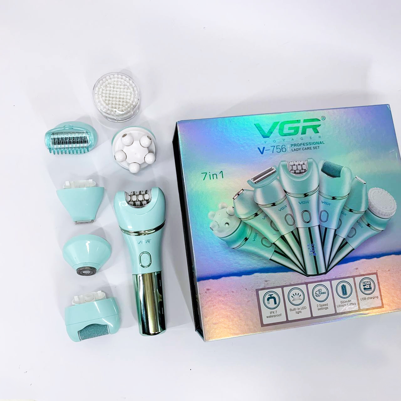 Эпилятор VGR V-756 GREEN 7 в 1