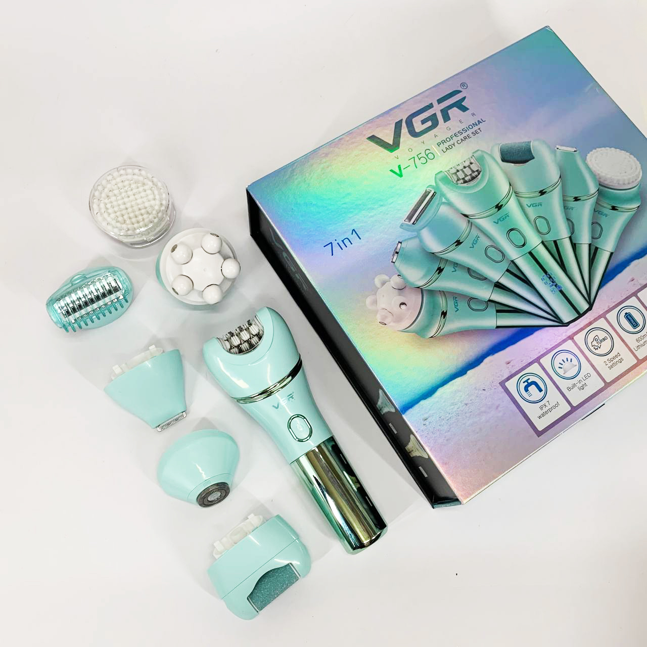 Эпилятор VGR V-756 GREEN 7 в 1