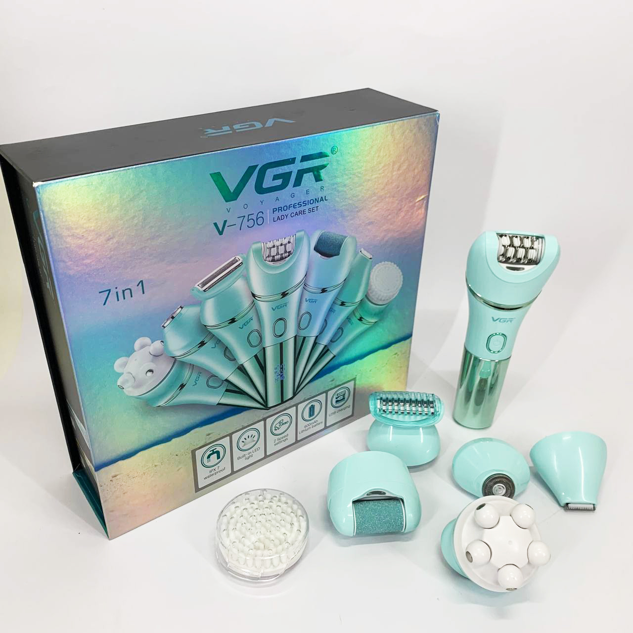 Эпилятор VGR V-756 GREEN 7 в 1