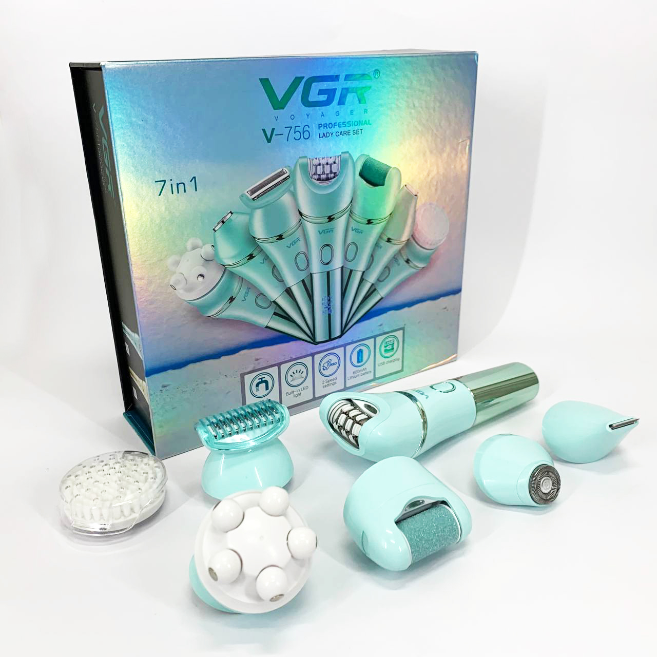 Эпилятор VGR V-756 GREEN 7 в 1