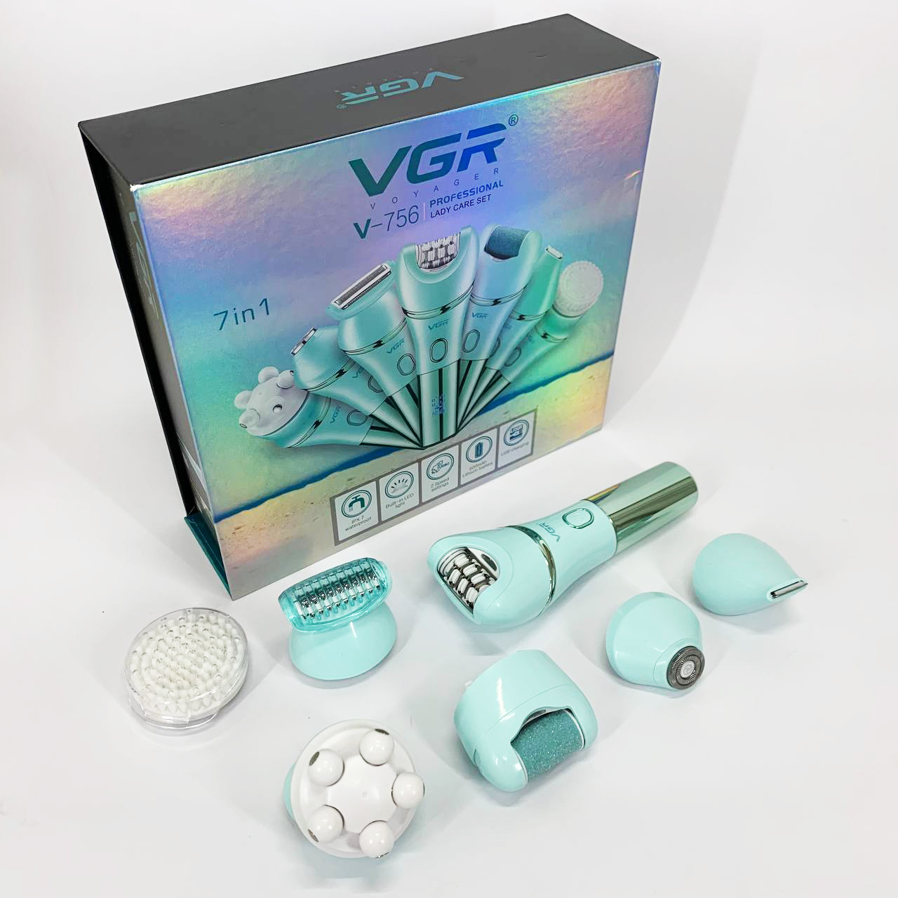 Эпилятор VGR V-756 GREEN 7 в 1