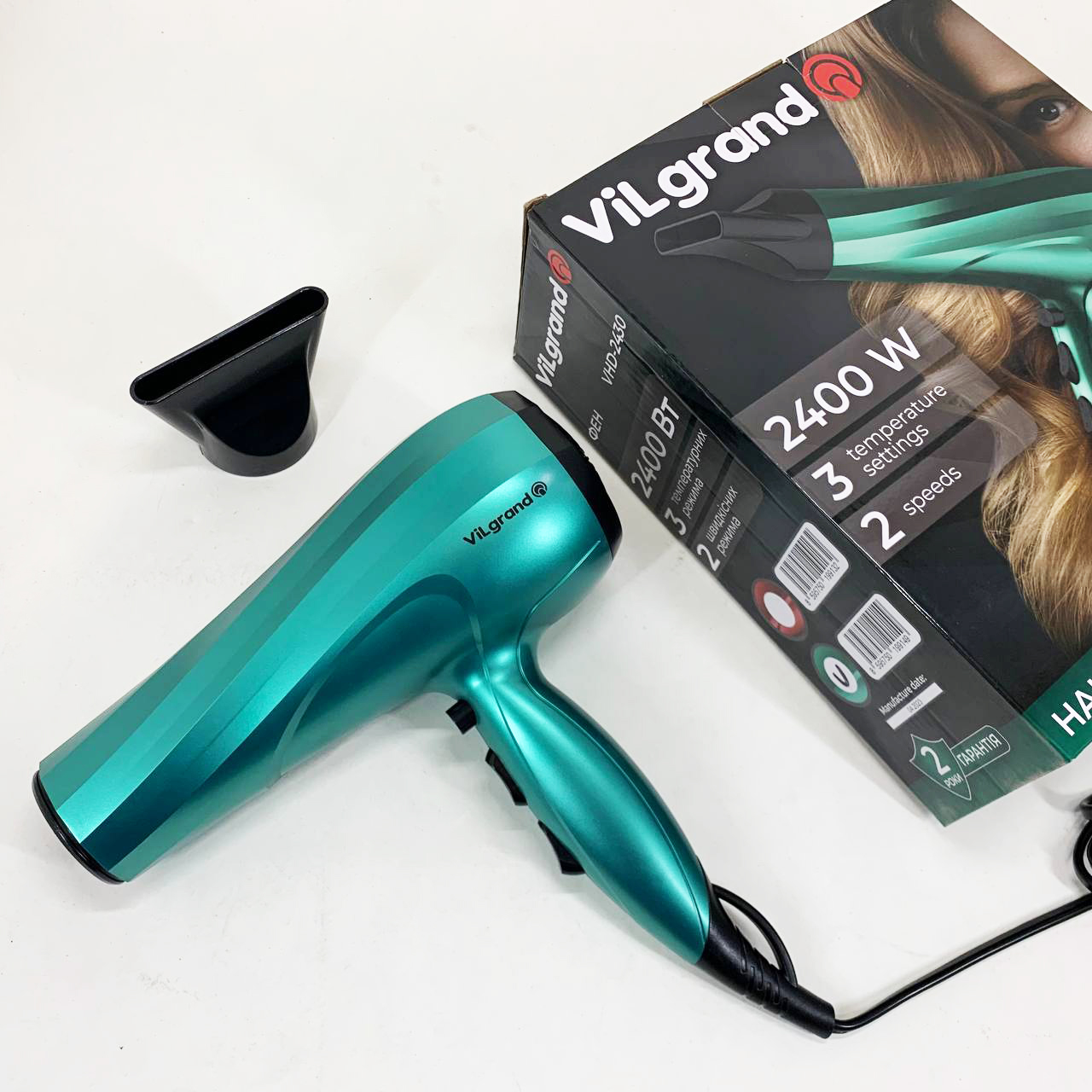 Фен Vilgrand VHD-2430. Цвет: зеленый