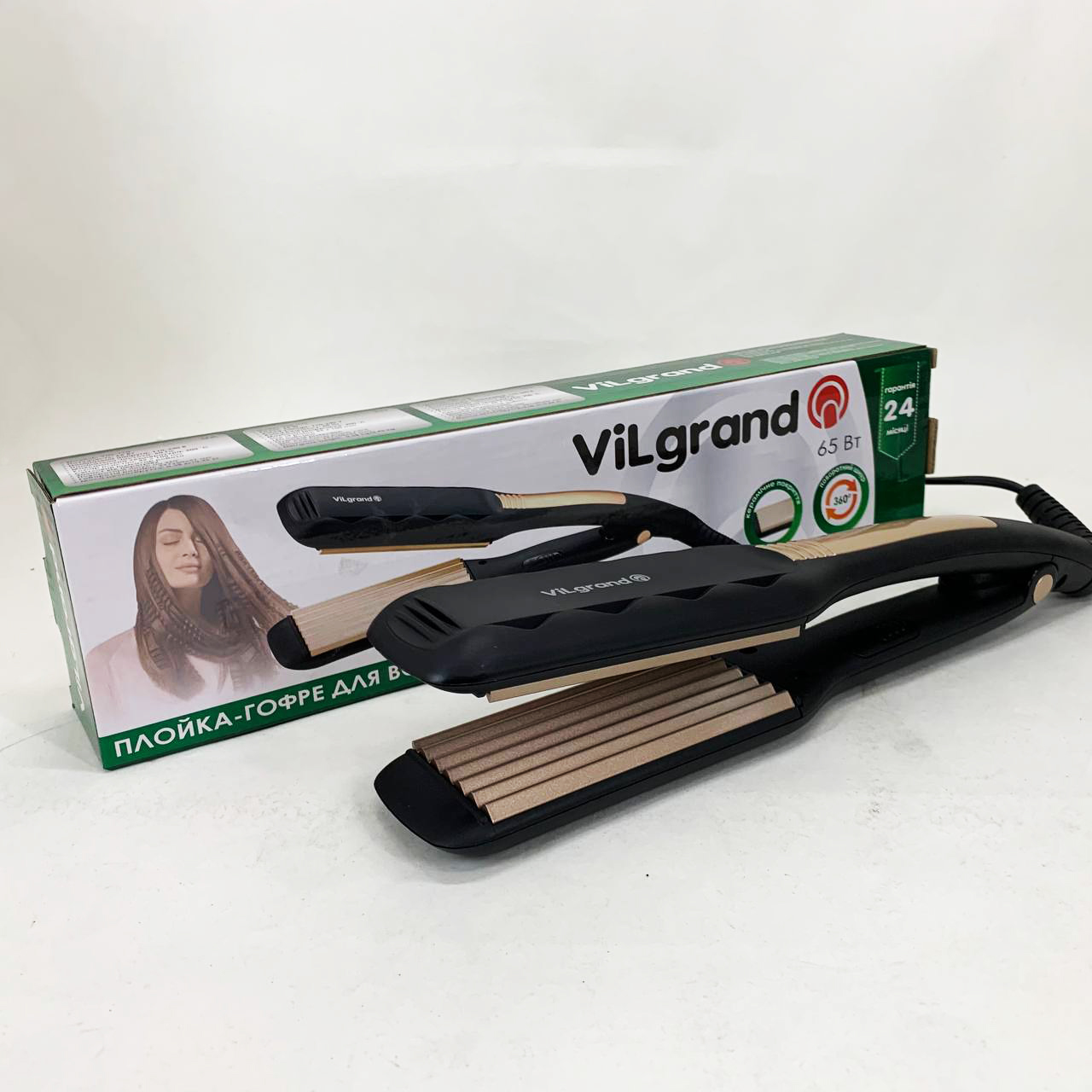 Плойка-гофре для волос ViLgrand VHS-110. Цвет: золотой