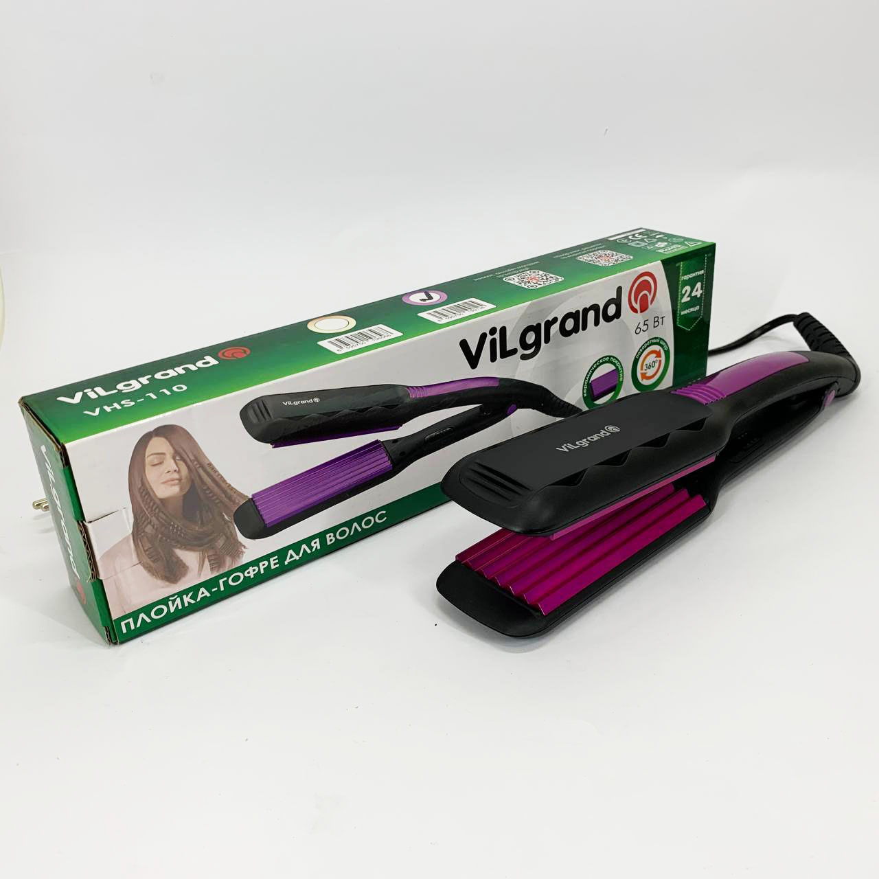 Плойка-гофре для волос ViLgrand VHS-110. Цвет: фиолетовый