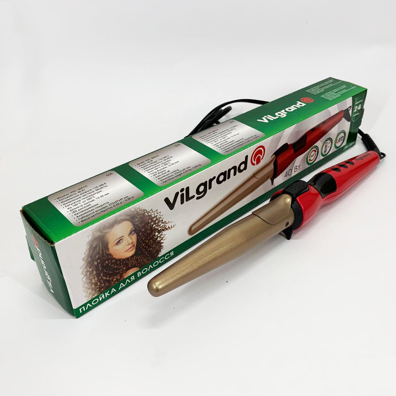 Плойка конусная ViLgrand VHC-3041LC. Цвет: красный