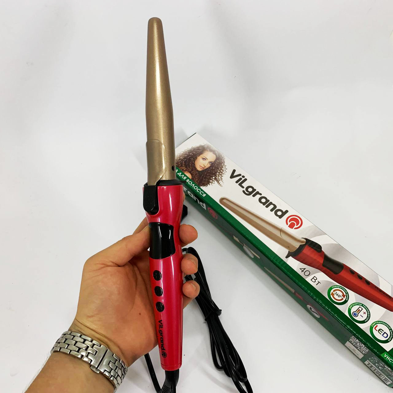 Плойка конусная ViLgrand VHC-3041LC. Цвет: красный