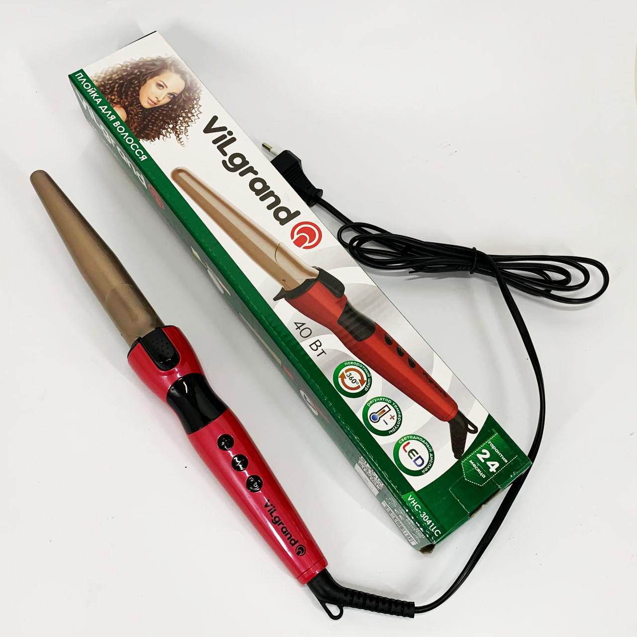 Плойка конусная ViLgrand VHC-3041LC. Цвет: красный
