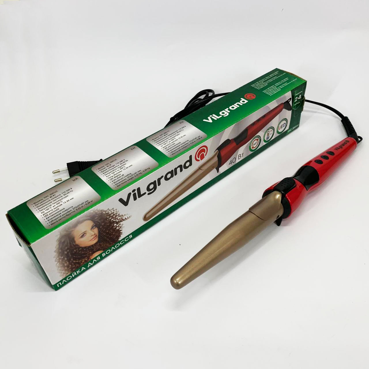 Плойка конусная ViLgrand VHC-3041LC. Цвет: красный