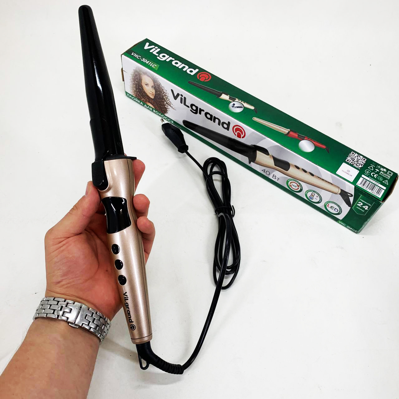 Плойка конусная ViLgrand VHC-3041LC. Цвет: золотой