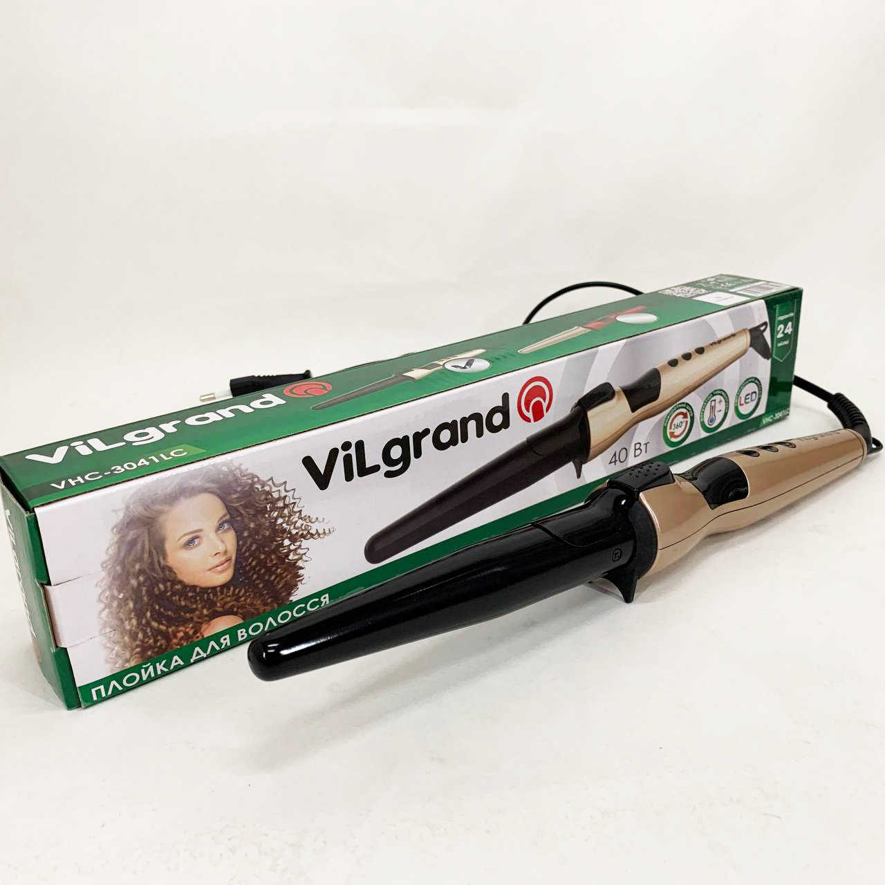 Плойка конусная ViLgrand VHC-3041LC. Цвет: золотой