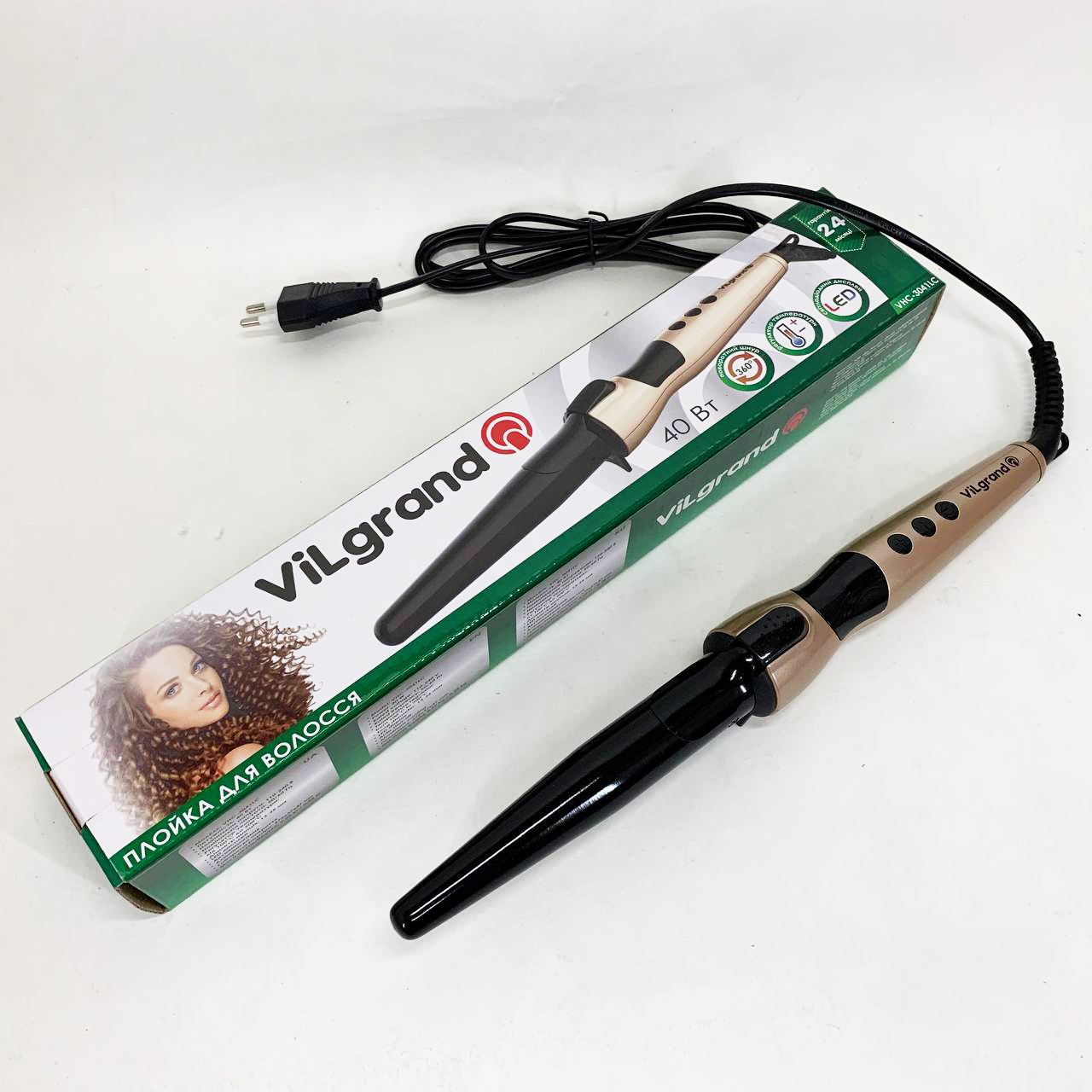 Плойка конусная ViLgrand VHC-3041LC. Цвет: золотой