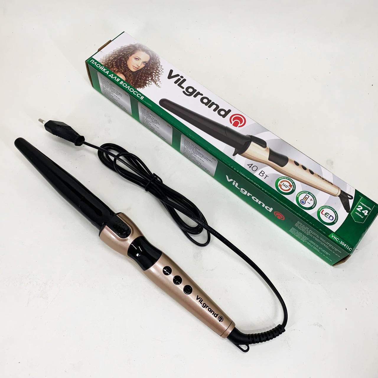 Плойка конусная ViLgrand VHC-3041LC. Цвет: золотой