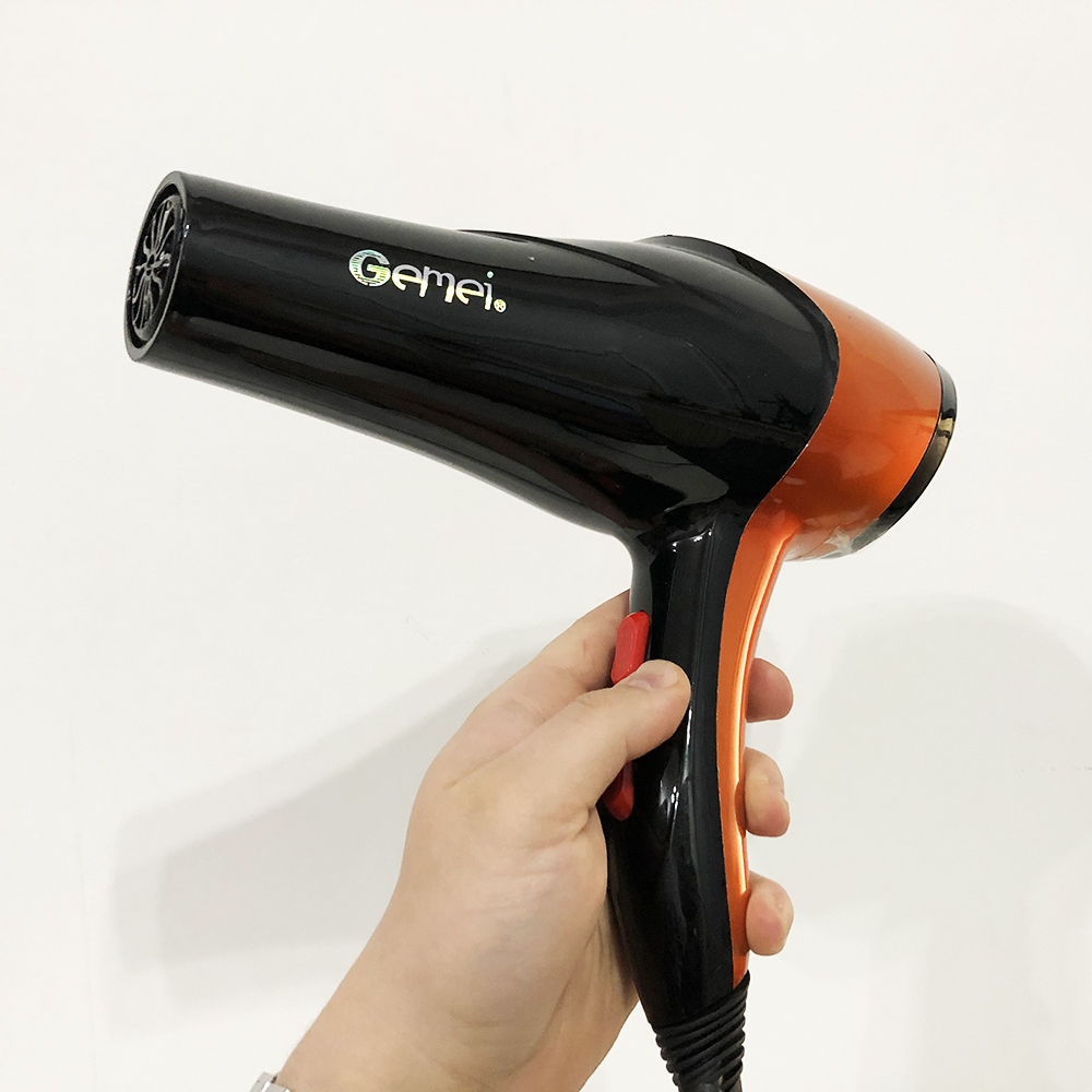 Фен GEMEI GM-1766 2.6кВт АС, фен для головы, женский фен для волос, фен сушка. Цвет: оранжевый