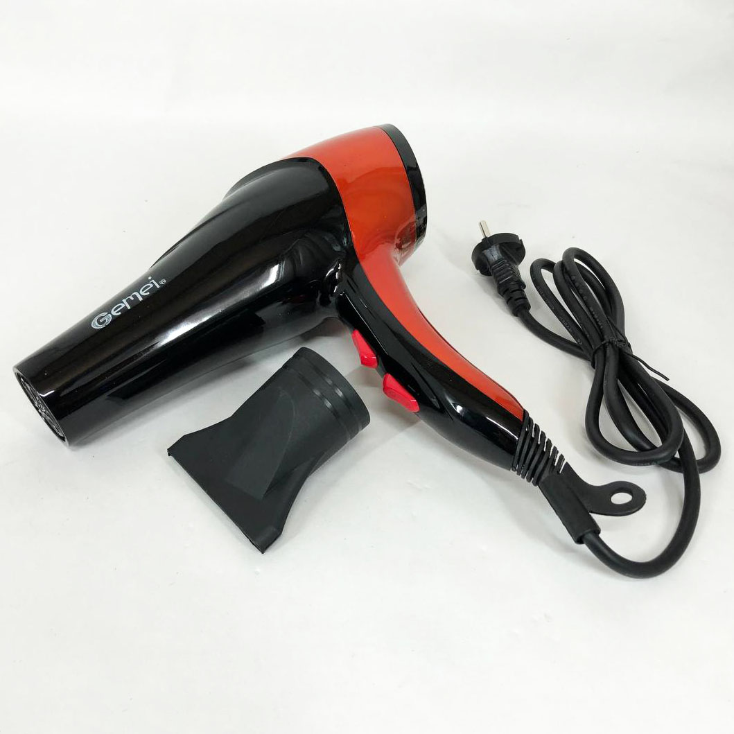 Фен GEMEI GM-1766 2.6кВт АС, фен для головы, женский фен для волос, фен сушка. Цвет: оранжевый