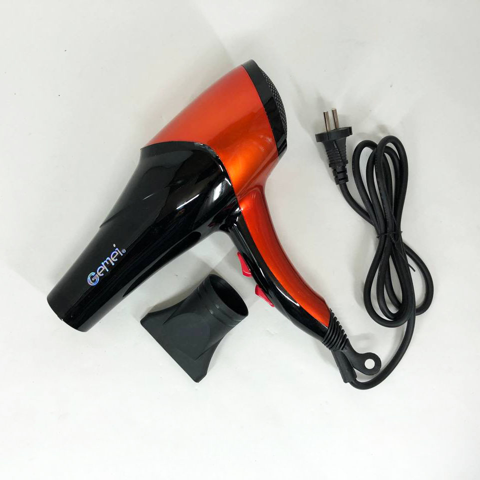 Фен GEMEI GM-1766 2.6кВт АС, фен для головы, женский фен для волос, фен сушка. Цвет: оранжевый
