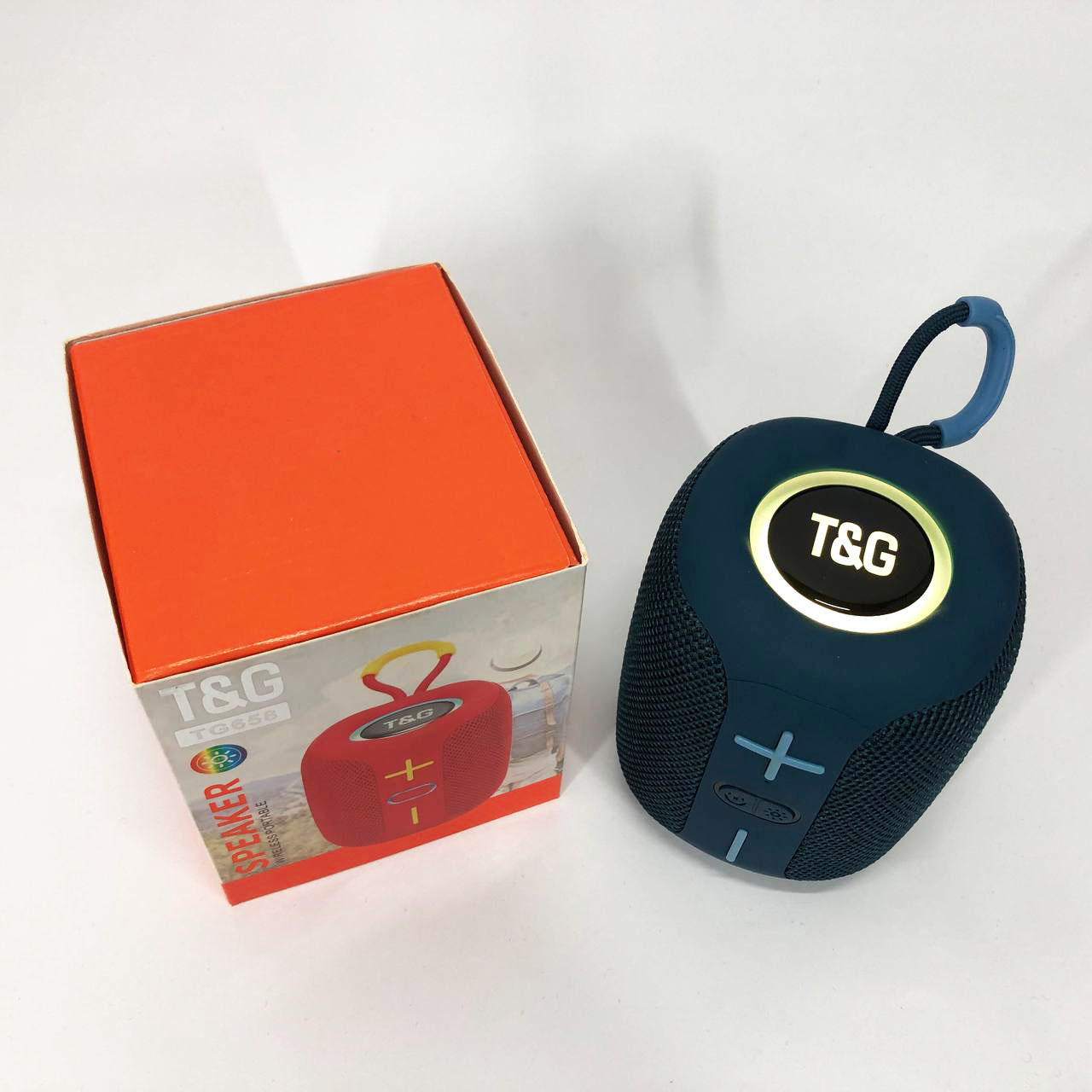 Портативная Bluetooth колонка TG658 8W с RGB подсветкой, аккумуляторная переносная колонка. Цвет: синий