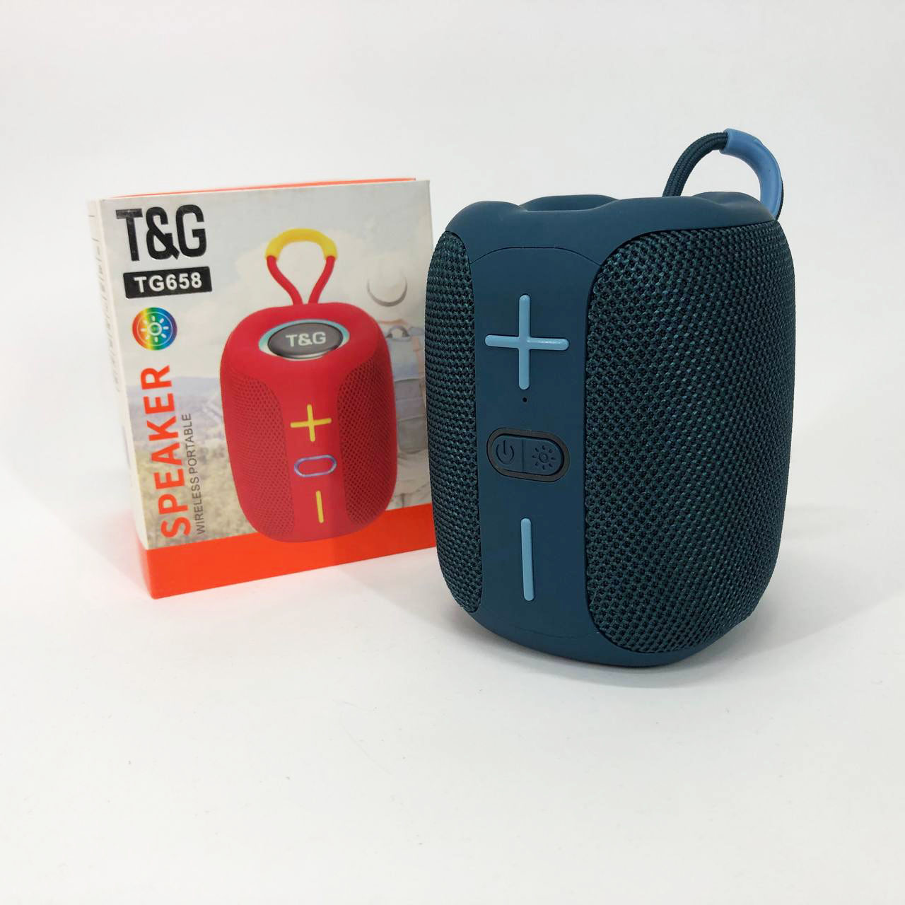 Портативная Bluetooth колонка TG658 8W с RGB подсветкой, аккумуляторная переносная колонка. Цвет: синий