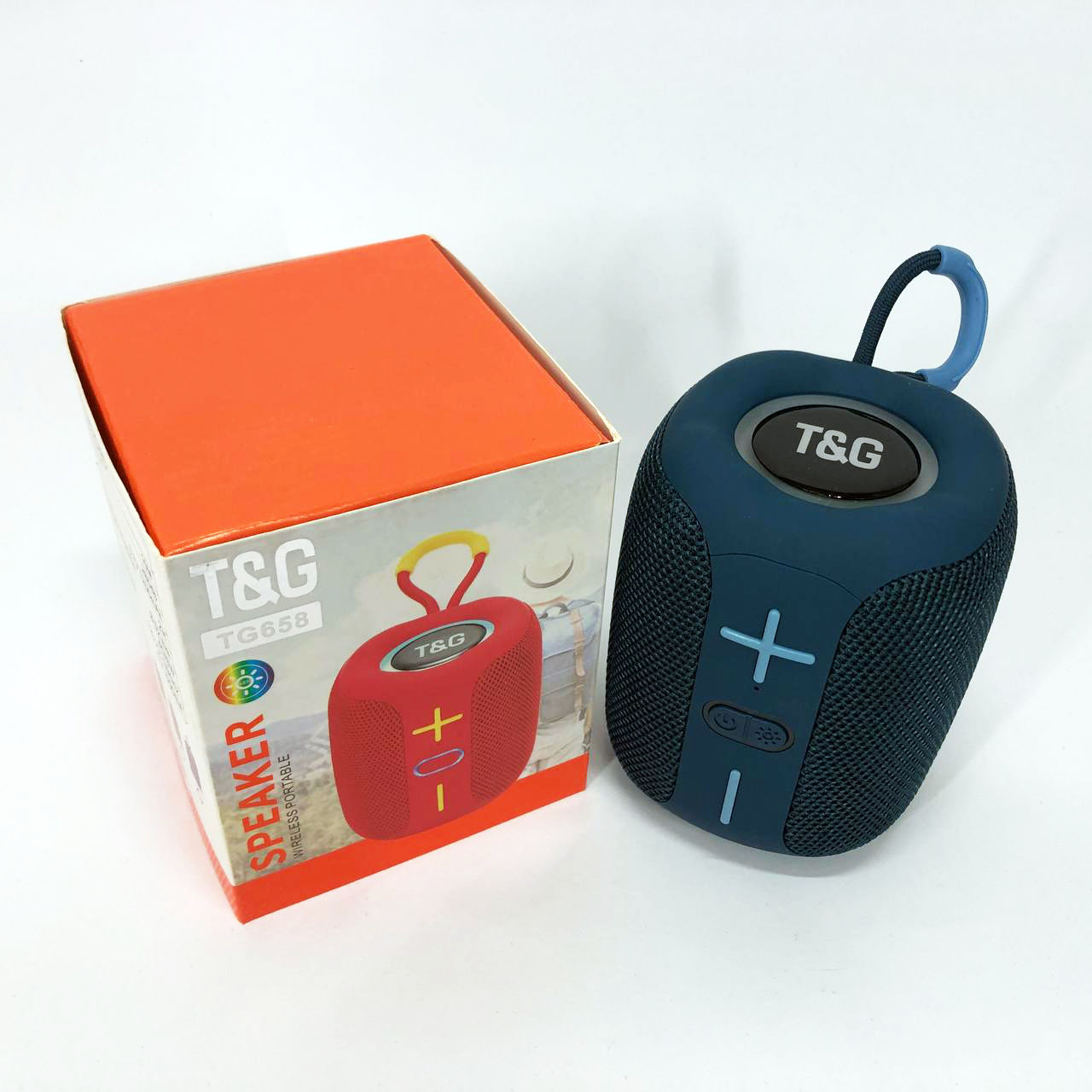 Портативная Bluetooth колонка TG658 8W с RGB подсветкой, аккумуляторная переносная колонка. Цвет: синий