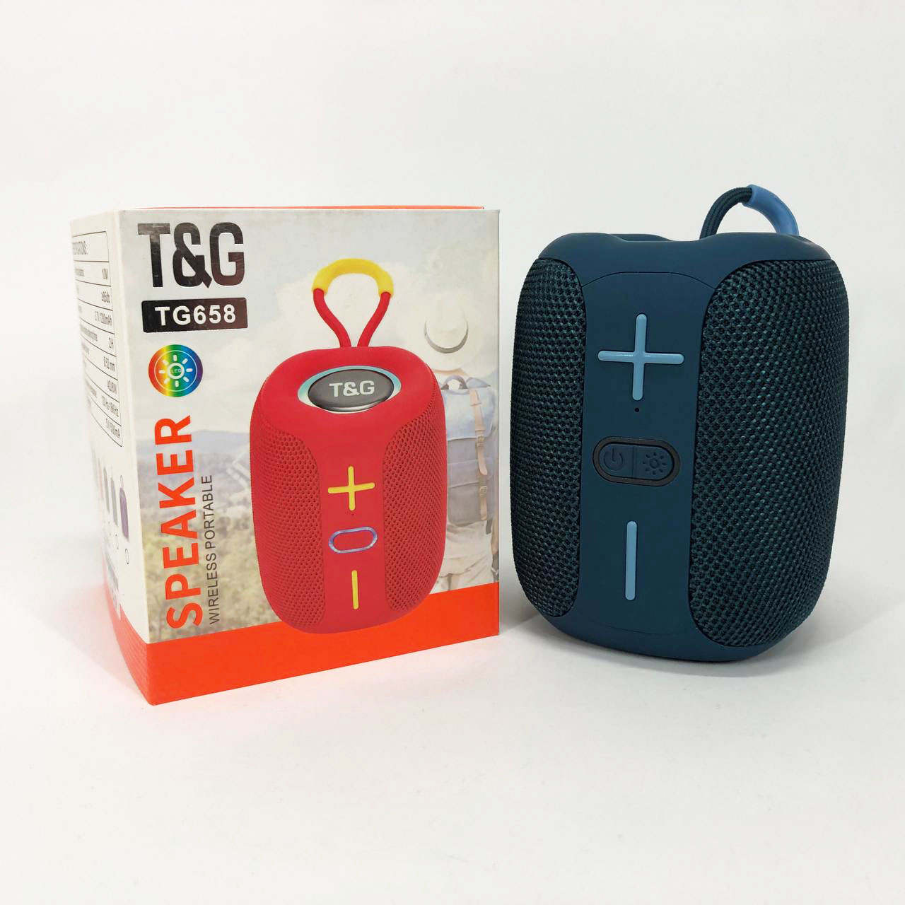 Портативная Bluetooth колонка TG658 8W с RGB подсветкой, аккумуляторная переносная колонка. Цвет: синий