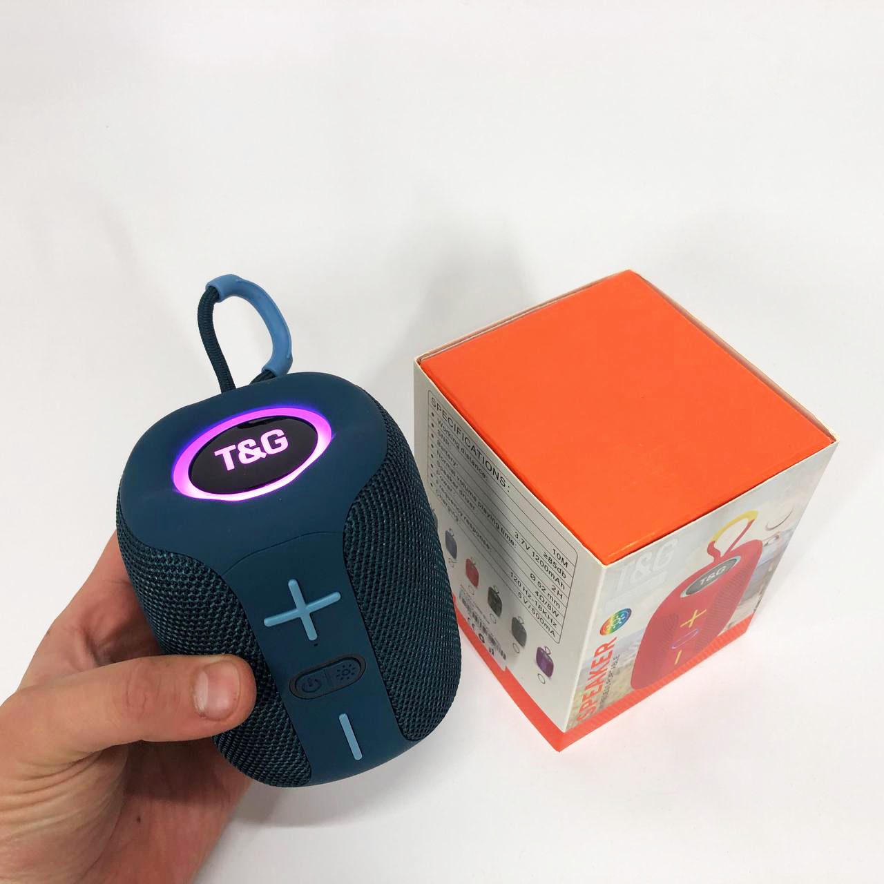 Портативная Bluetooth колонка TG658 8W с RGB подсветкой, аккумуляторная переносная колонка. Цвет: синий