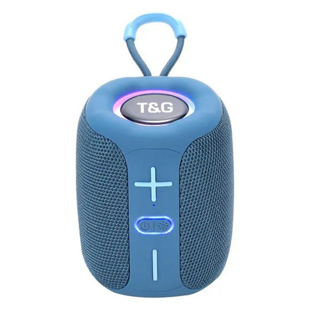 Портативная Bluetooth колонка TG658 8W с RGB подсветкой, аккумуляторная переносная колонка. Цвет: синий