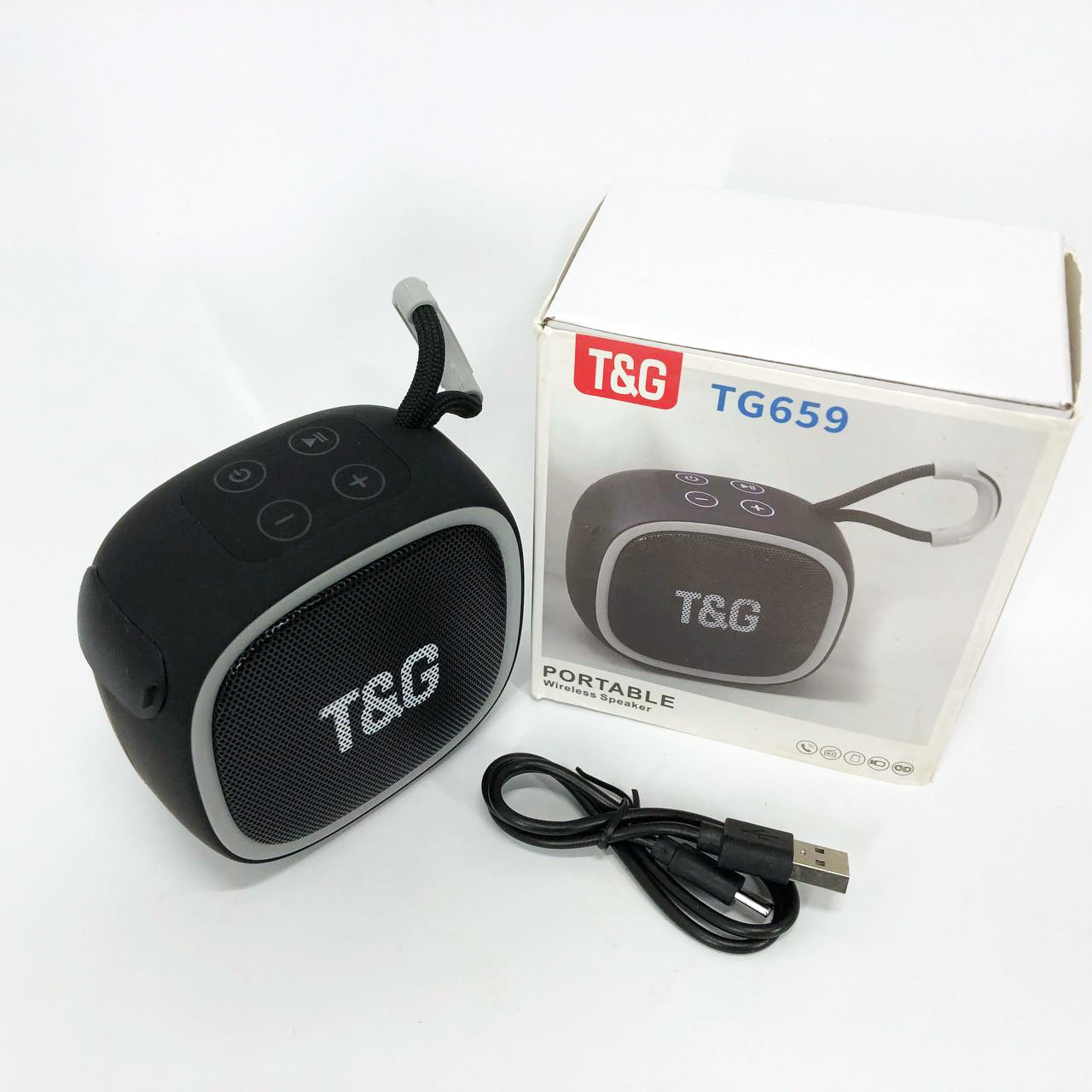 Портативная Bluetooth-колонка TG659 с ремешком, Блютуз колонка для улицы. Цвет: черный