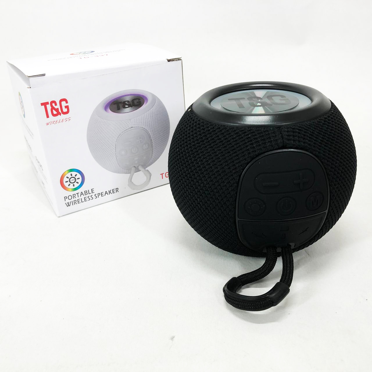 Беспроводная мощная колонка TG337 с Bluetooth, RGB-подсветкой и радио. Цвет: черный