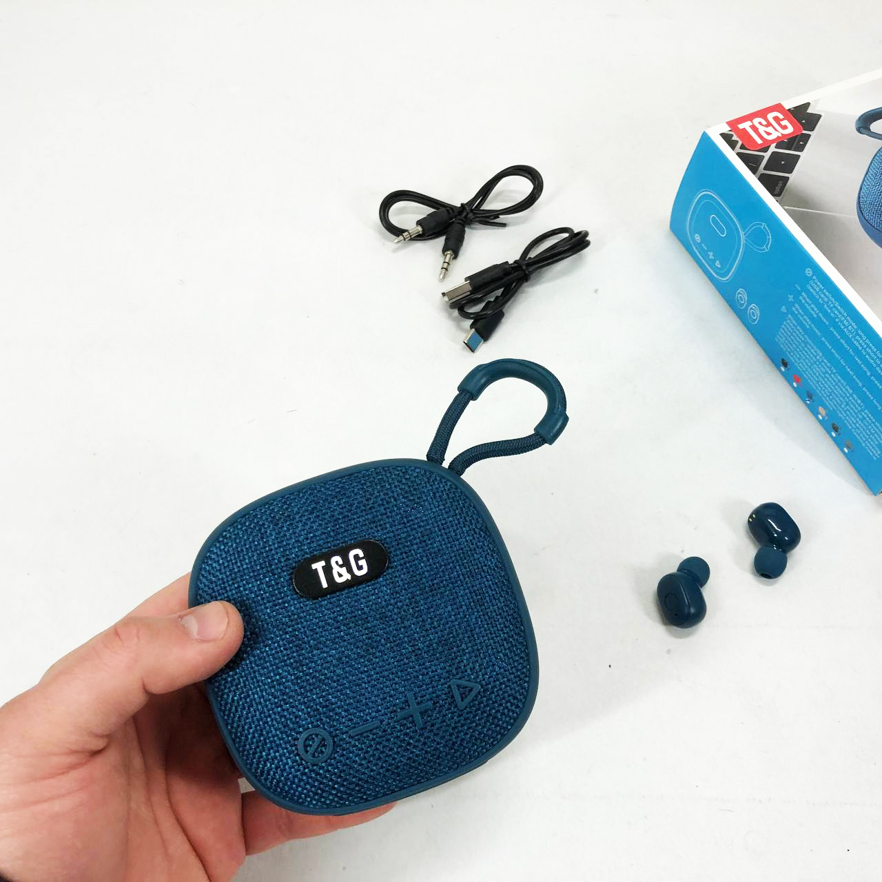 Колонка-Bluetooth с наушниками TG813. Цвет: синий