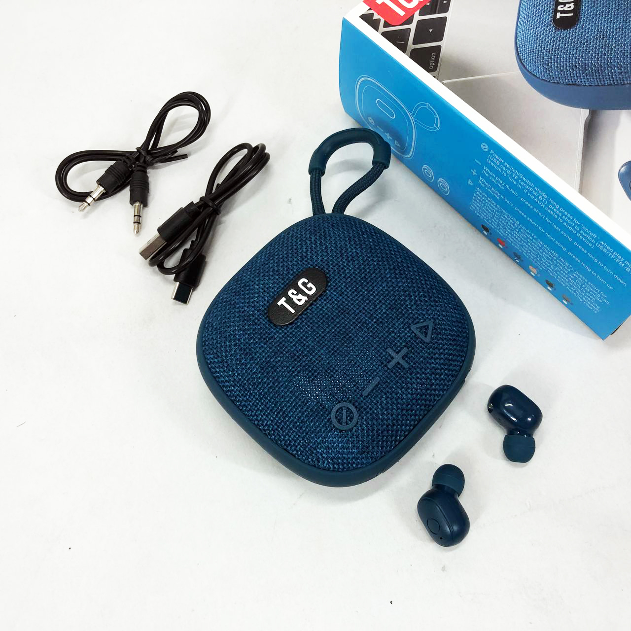 Колонка-Bluetooth с наушниками TG813. Цвет: синий